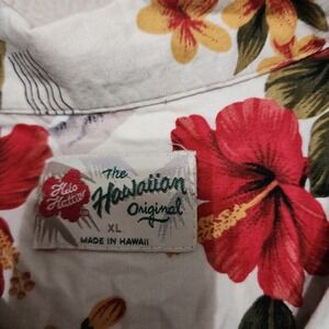 Hawaiian HILO HATTIE Mens  Hibiscus Floral Stamp Shirt.Sz. XL 100% Cotton Vaycay